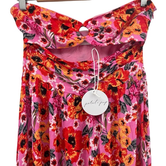 PETAL & PUP Sarai Floral Cutout Maxi Dress Multicolor Size 8 New - Picture 7 of 12